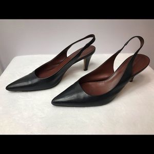 Banana Republic - Black Leather Slingback Heels